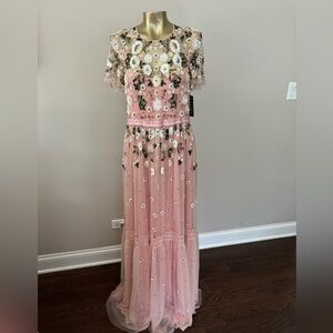 Needle & Thread embellished pink dress in size 8 NWT